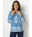 Chemisier col claudine, motif fantaisie-1