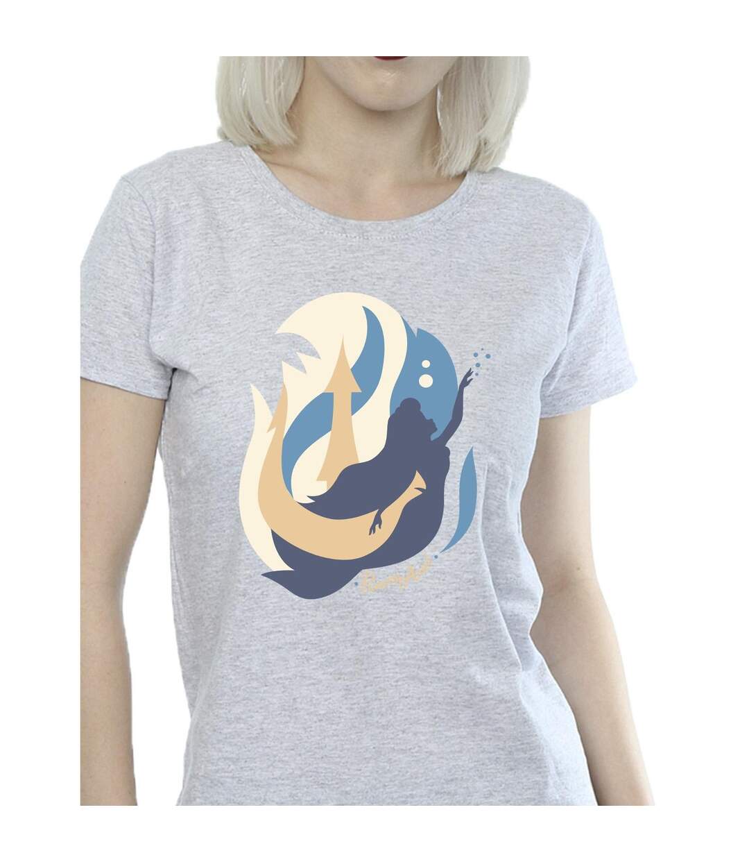 Disney T-shirt en coton Femme/Ladies The Little Mermaid Colour Silhouettes (Gris sportif) - UTBI26316-3
