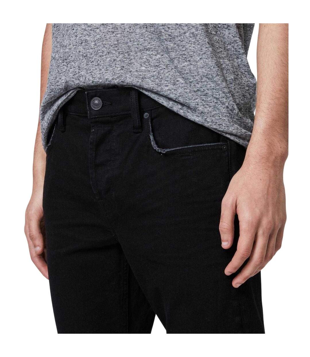 Mens Cigarette Skinny Jeans Jet Black AllSaints-4