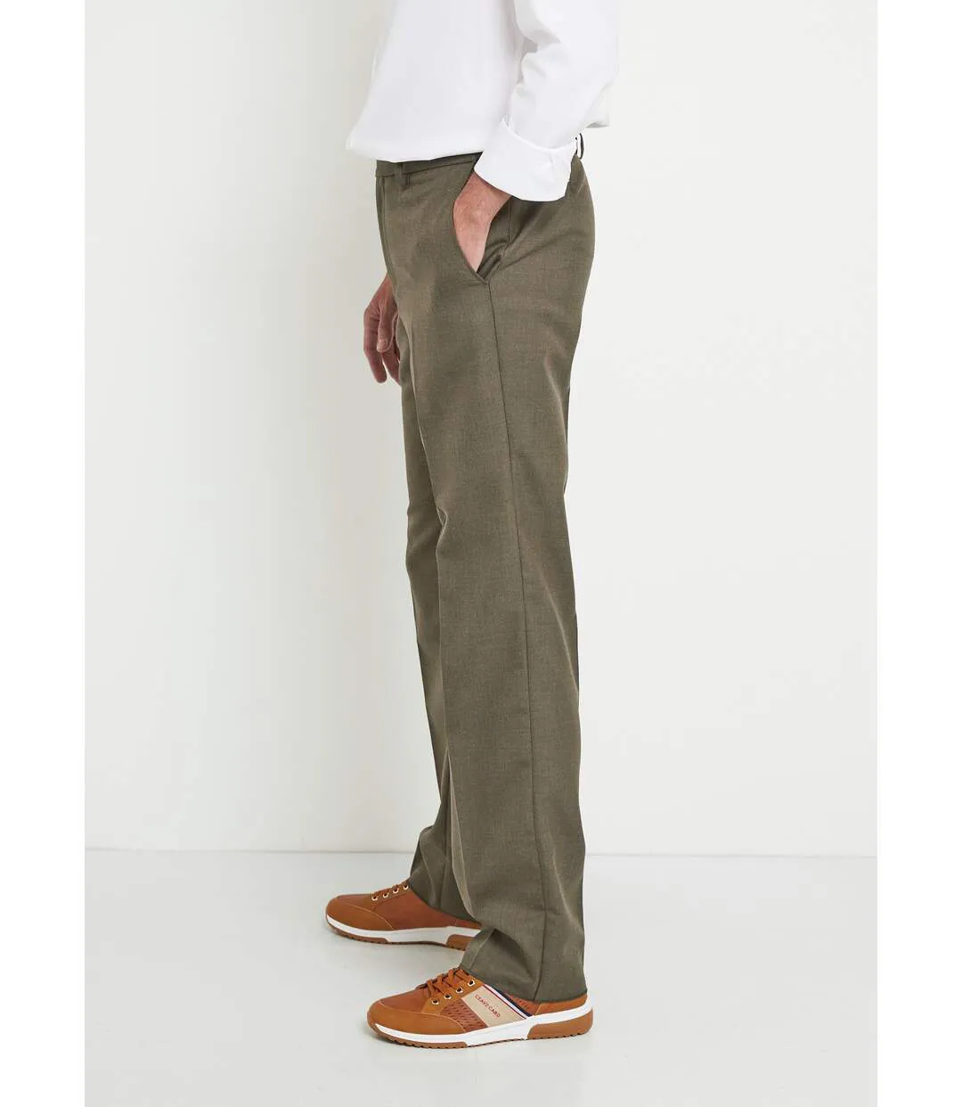 Pantalon ceinture ajustable invisible tissu sergé laine-3