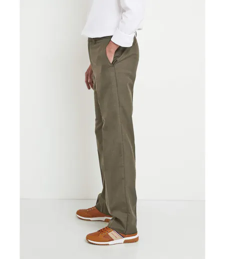 Pantalon ceinture ajustable invisible tissu sergé laine