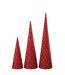 Lot de 3 Cônes de Noël Perles 45cm Rouge-2