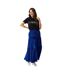 Jupe Longue Motif/style Uni Femme Bleu Biba-4
