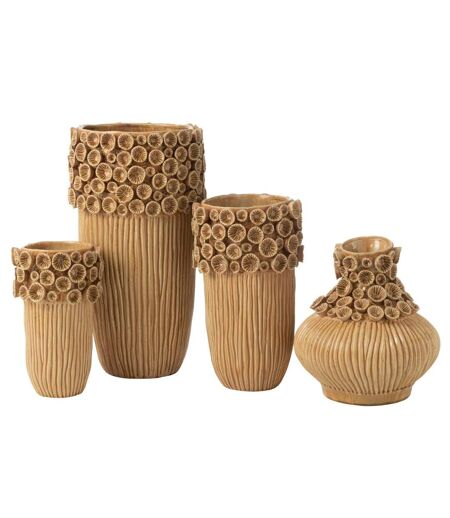 Vase Gourde Corail en Argile Isidro 33cm Ocre