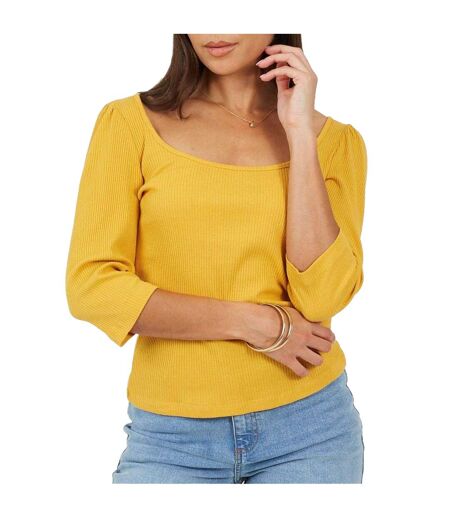 Haut Manches Bouffantes Motif/style Côtelé Femme Tournesol Brave Soul