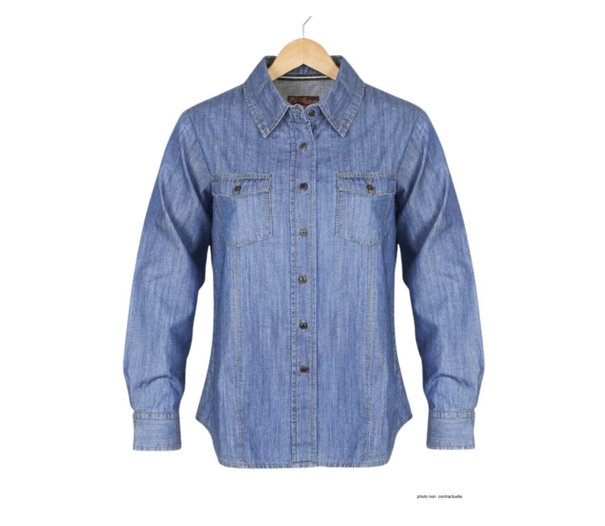 MAYFLOWER LERIDA1 – Chemisier en jean bleu denim pour femme : le confort intemporel au quotidien-2