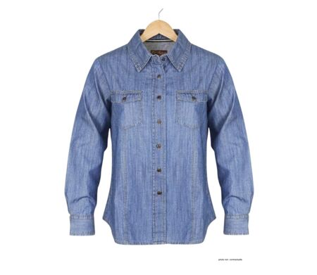 MAYFLOWER LERIDA1 – Chemisier en jean bleu denim pour femme : le confort intemporel au quotidien