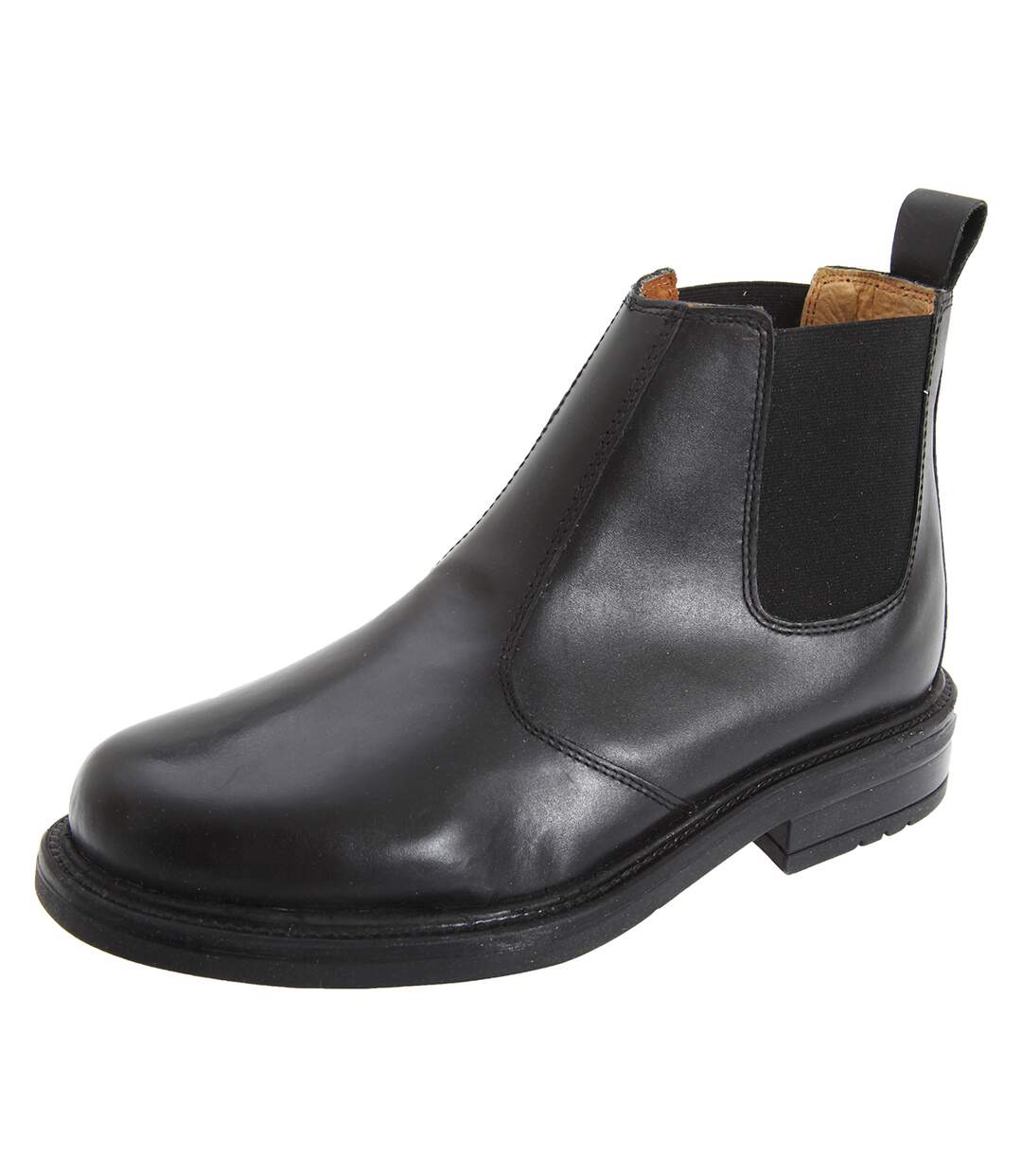 Roamers Mens Leather Quarter Lining Gusset Chelsea Boots (Black) - UTDF283