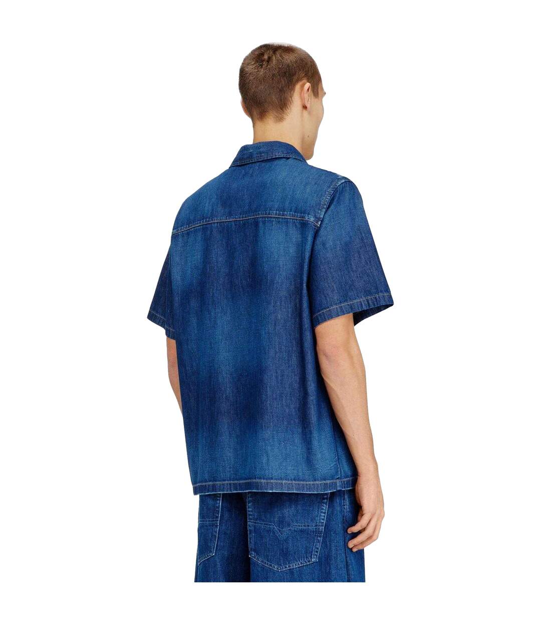 Chemise Manches Courtes Homme Bleu Foncé Diesel-3