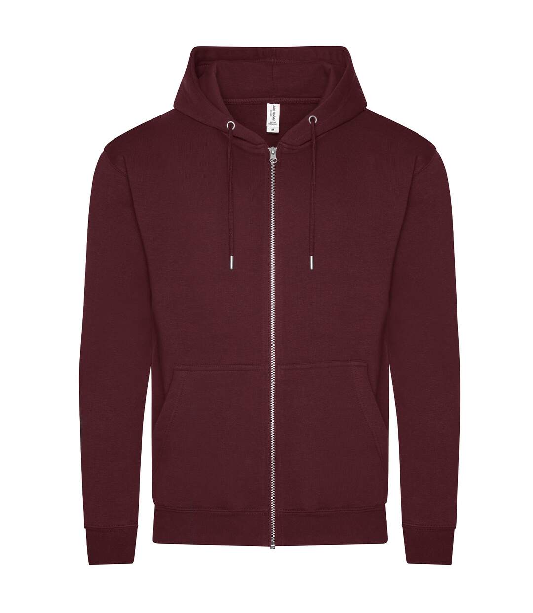 Unisex adult organic hoodie burgundy Awdis-1