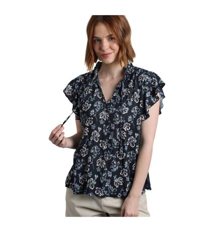 Womens/ladies Lucetta Lenzing Ecovero Blouse Black Iris Weird Fish
