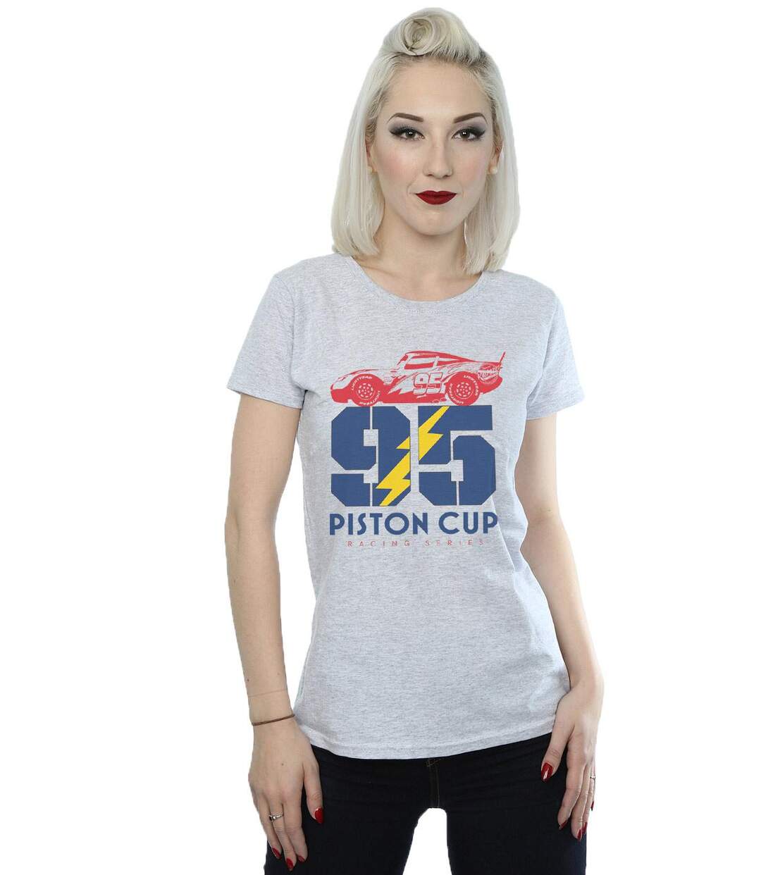 Disney - T-shirt CARS PISTON CUP - Femme (Gris chiné) - UTBI13571-2
