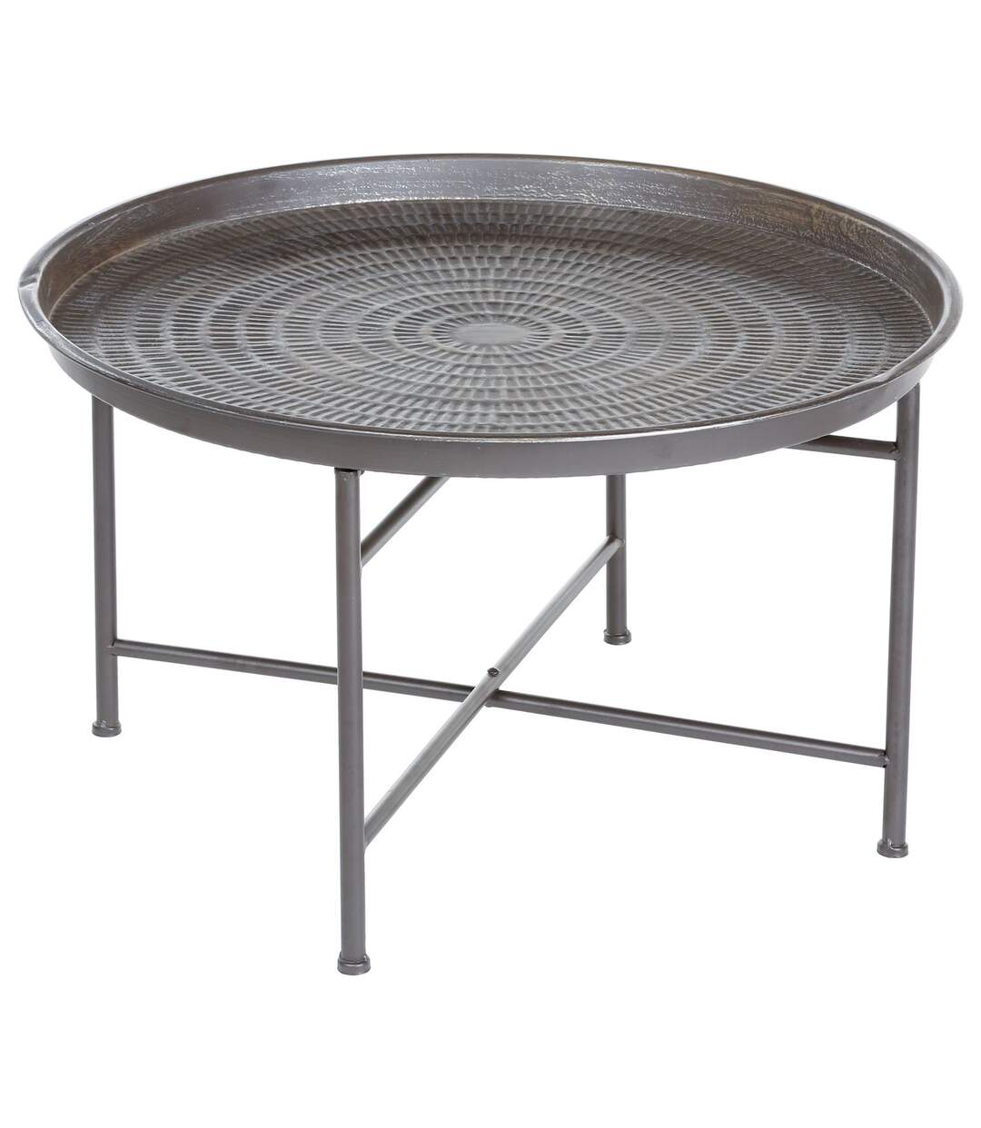 Table d'appoint en métal Instant - Diam. 65 cm - Gris-1