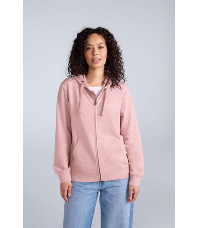 Womens/ladies nikki organic zipped hoodie light pink Animal