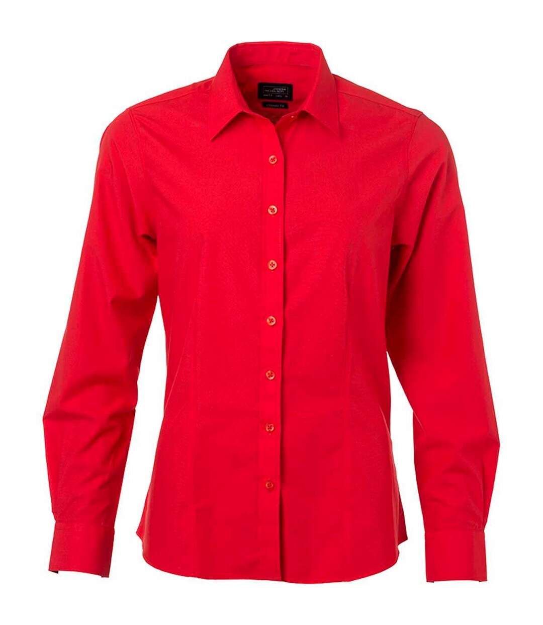 chemise popeline manches longues - JN677 - femme - rouge tomate-1