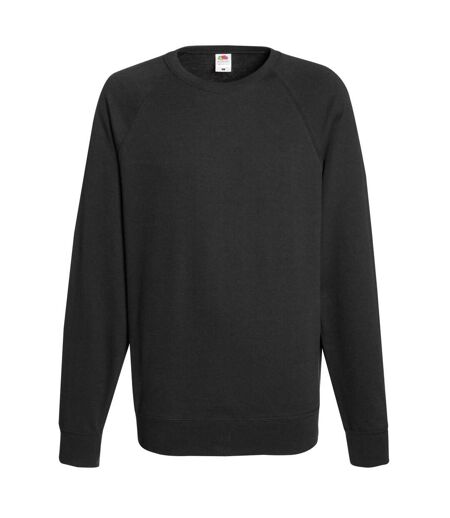 Fruit Of The Loom Mens Lightweight Raglan Sweatshirt (240 GSM) (Black)