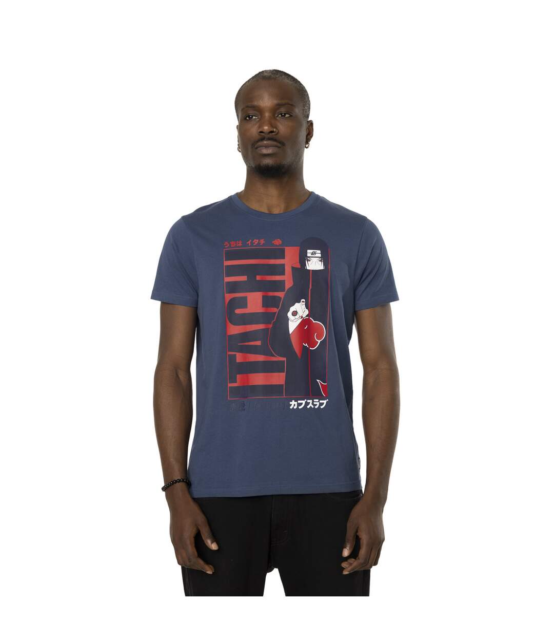 T-shirt en coton homme regular fit avec print Naruto Shippuden Itachi Capslab-1