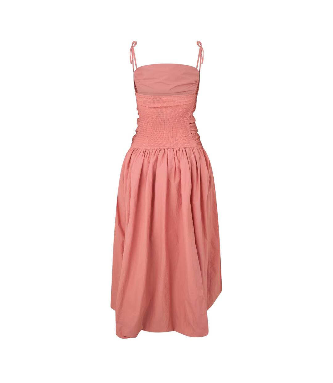Womens/ladies Peplum Midi Dress Peach AmyLynn-3