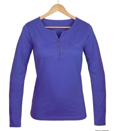 Tee-shirt MAYFLOWER NABAB1 manches longues : l'élégance du col tunisien en coton