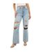 Jean Motif/style Usé Femme Bleu Pâle Brave Soul-2
