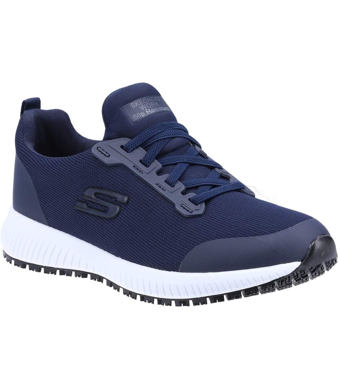 Womens/ladies Squad Lace Up Safety Shoes Navy Skechers-1