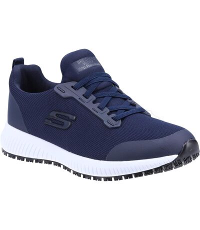 Womens/ladies Squad Lace Up Safety Shoes Navy Skechers