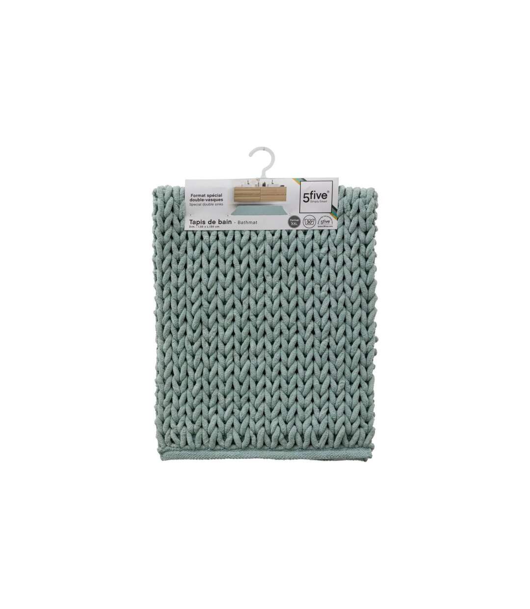 Tapis de Salle de Bain Tissé Épais 50x120cm Vert-4