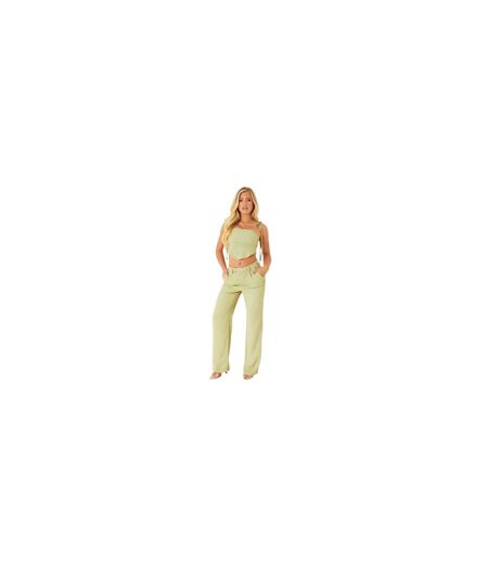 Pantalon Motif/style Uni Femme Vert De Gris Clair Missy Empire