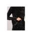 Robe courte sequins sur base velours et manches volantées IRLEPA - Dona X Lisa-3