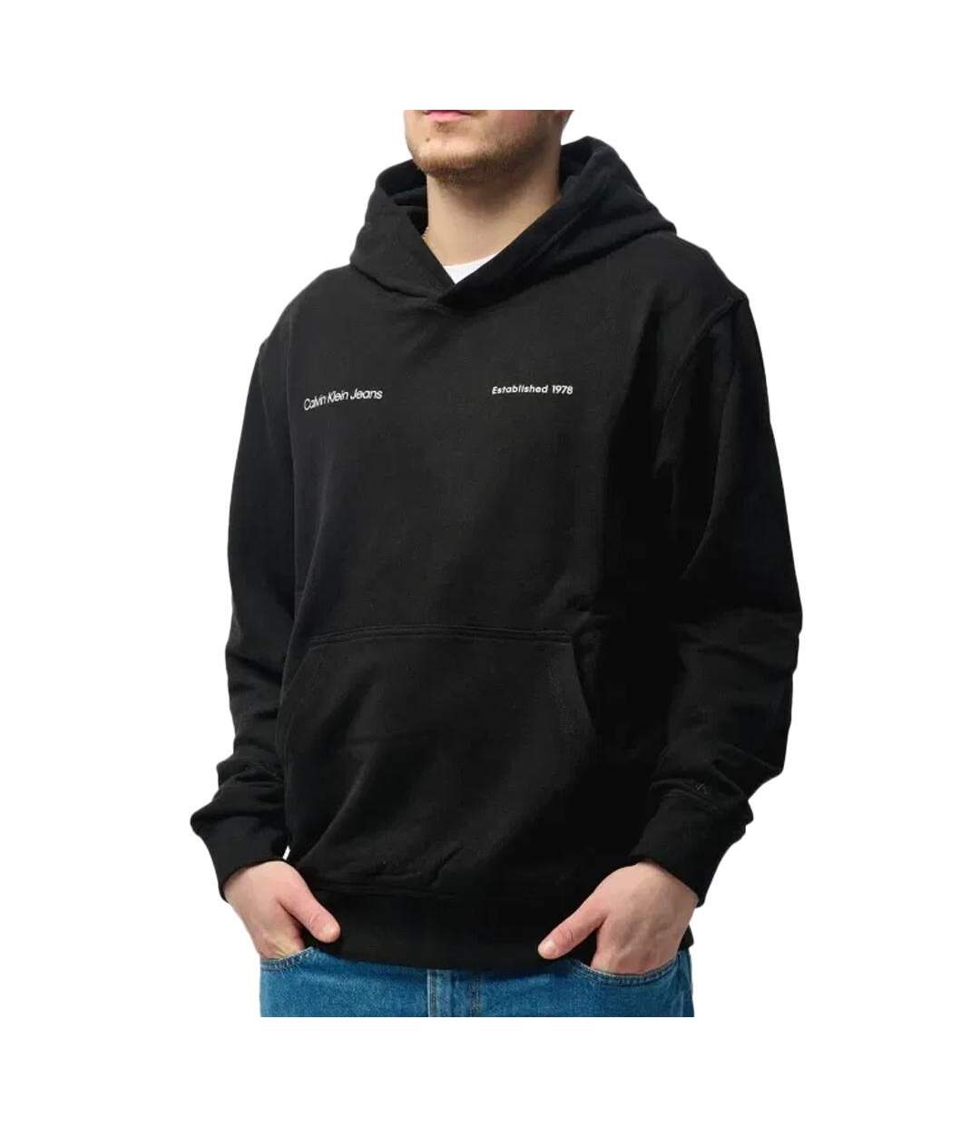 Sweat à capuche Noir Homme Calvin Klein Jeans Big Box Logo - L-1