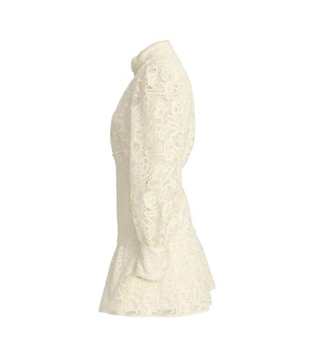 Robe Courte Motif/style Lacets Remy Femme Blanc Cassé Bardot
