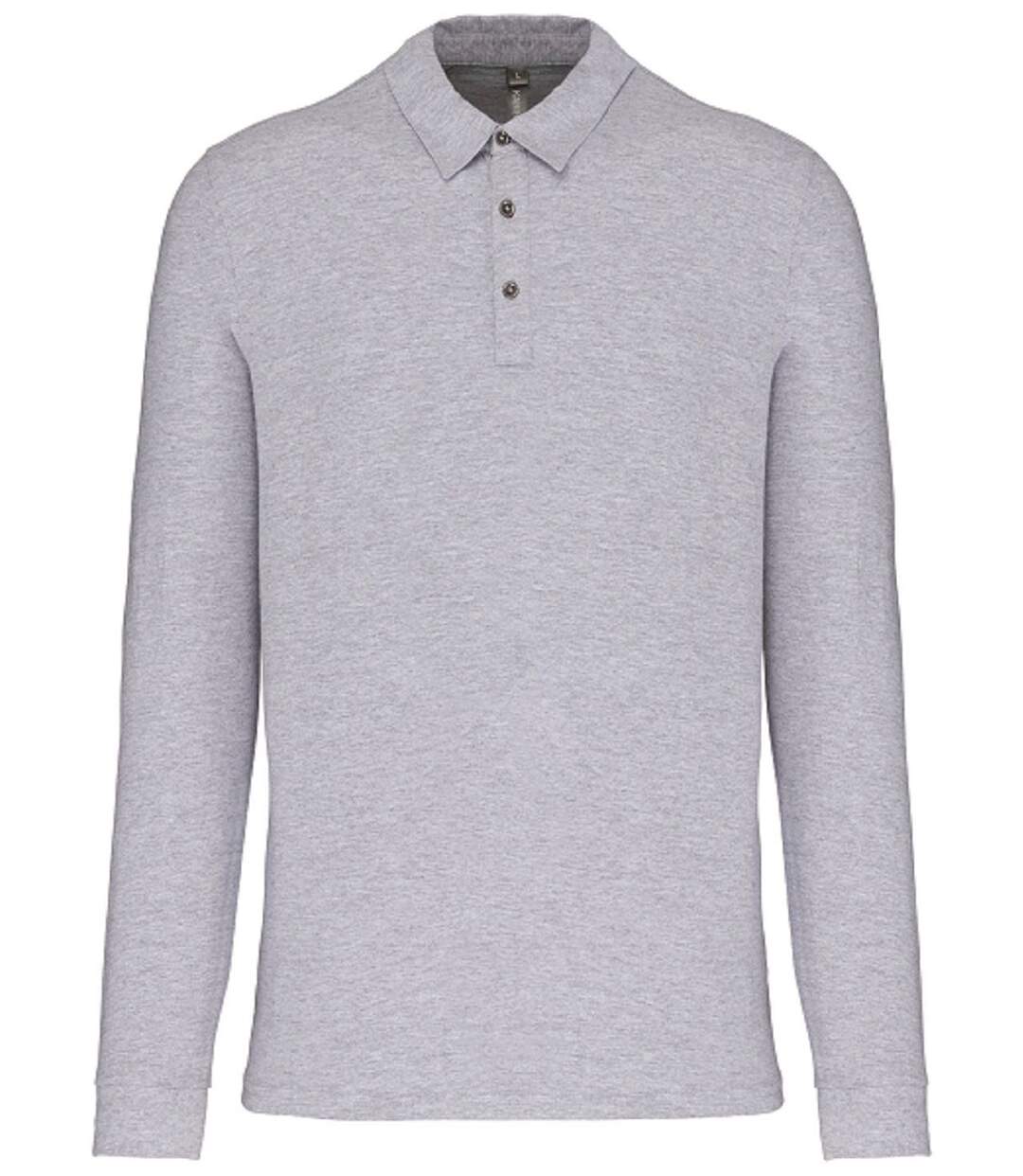 Polo jersey manches longues - Homme - K264 - gris oxford-2