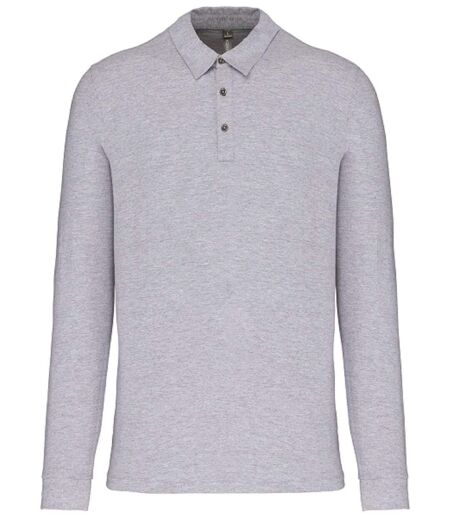 Polo jersey manches longues - Homme - K264 - gris oxford