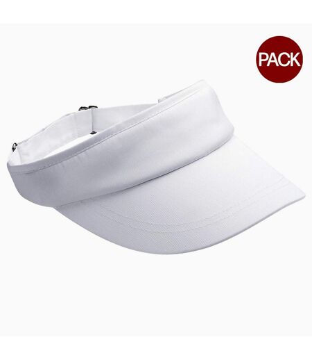 Beechfield Unisex Sports Visor / Headwear (Pack of 2) (White) - UTRW6706