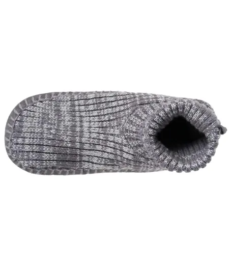 Isotoner Chaussettes d'intérieur homme maille côtelée, picots antidérapants