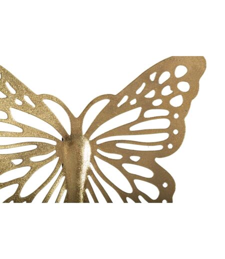 Lot de 4 Décorations Murales en Métal Butterflies 35cm Or