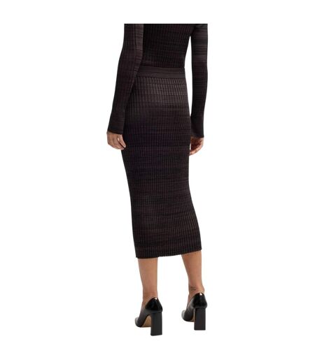 Womens/ladies Farmina Knitted Midi Skirt Dark Burgundy Boss