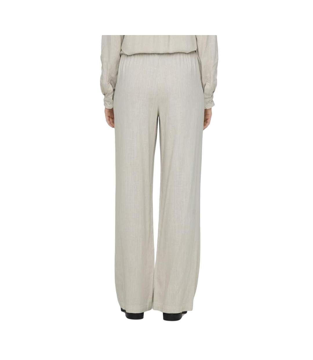 Pantalon fluide écru femme jdy caya-2
