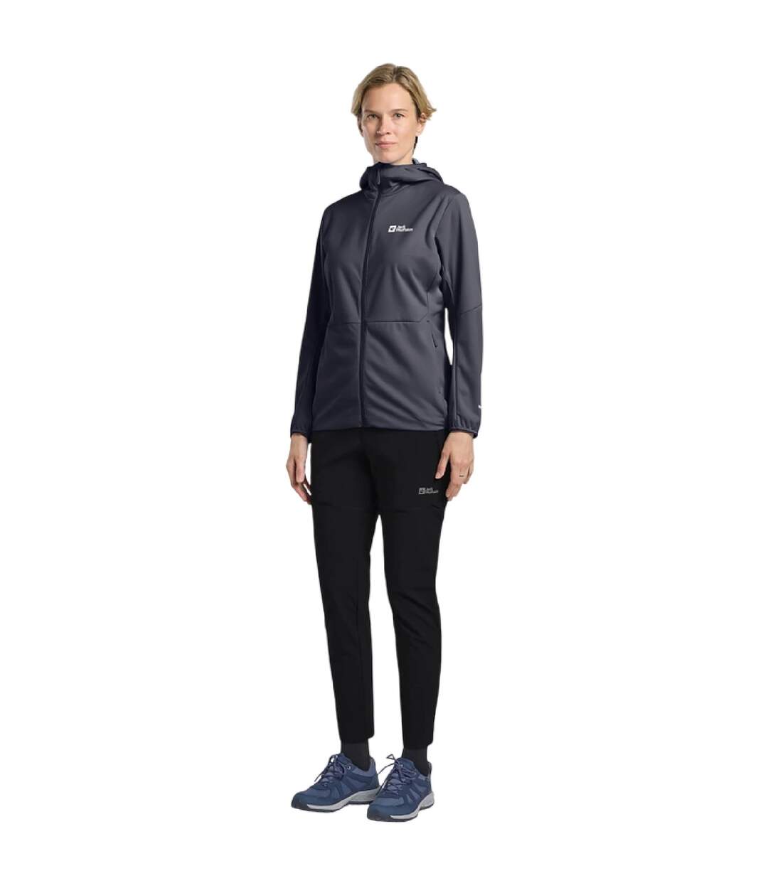 Veste Softshell Motif/style Logo Feldberg Femme Anthracite Chiné Jack Wolfskin-1