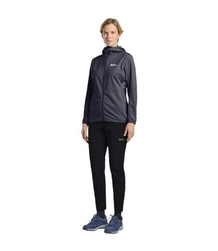Veste Softshell Motif/style Logo Feldberg Femme Anthracite Chiné Jack Wolfskin