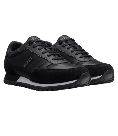 Mens Parkour Leather Running Shoes Black White Boss