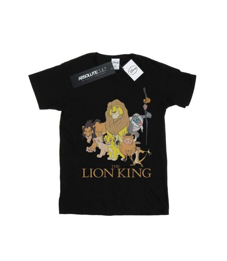Disney Femmes/Ladies The Lion King Group Cotton Boyfriend T-Shirt (Noir) - UTBI29072