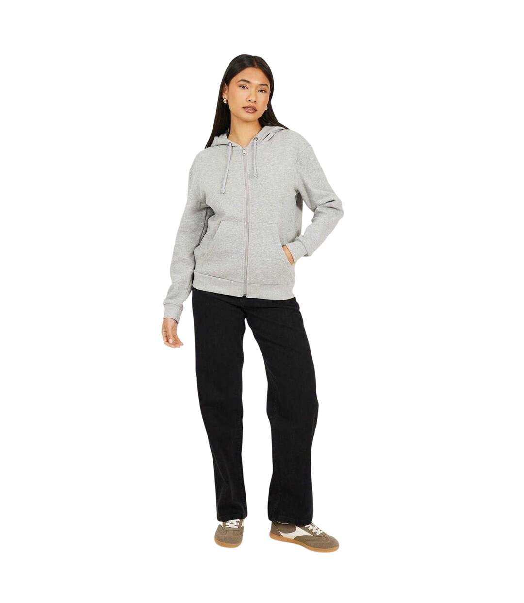 Veste De Survêtement Femme Gris Chiné Chiné Brave Soul-3