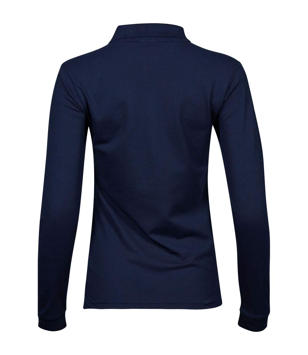 Womens/ladies Stretch Long-sleeved Polo Shirt Navy Tee Jays-2
