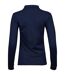 Womens/ladies Stretch Long-sleeved Polo Shirt Navy Tee Jays-2