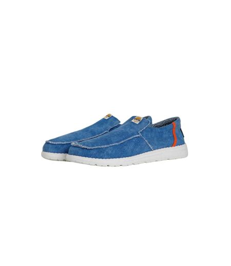 Mens Shoal Washed Canvas Slip-on Lightweight Shoes Denim Weird Fish