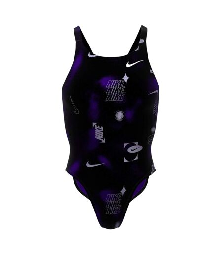 Womens/ladies Lettering Snug Fit One Piece Swimsuit Black Nike