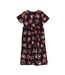 Womens/ladies Floral All-over Print Midi Dress Black Charcoal Moomin-3