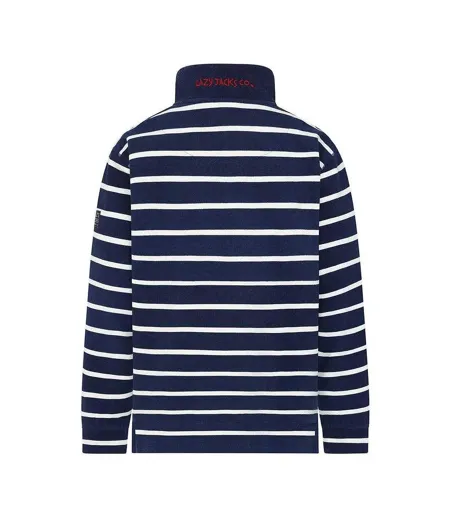 Sweat Motif/style Rayures Contrastées Homme Bleu Mer Lazy Jacks
