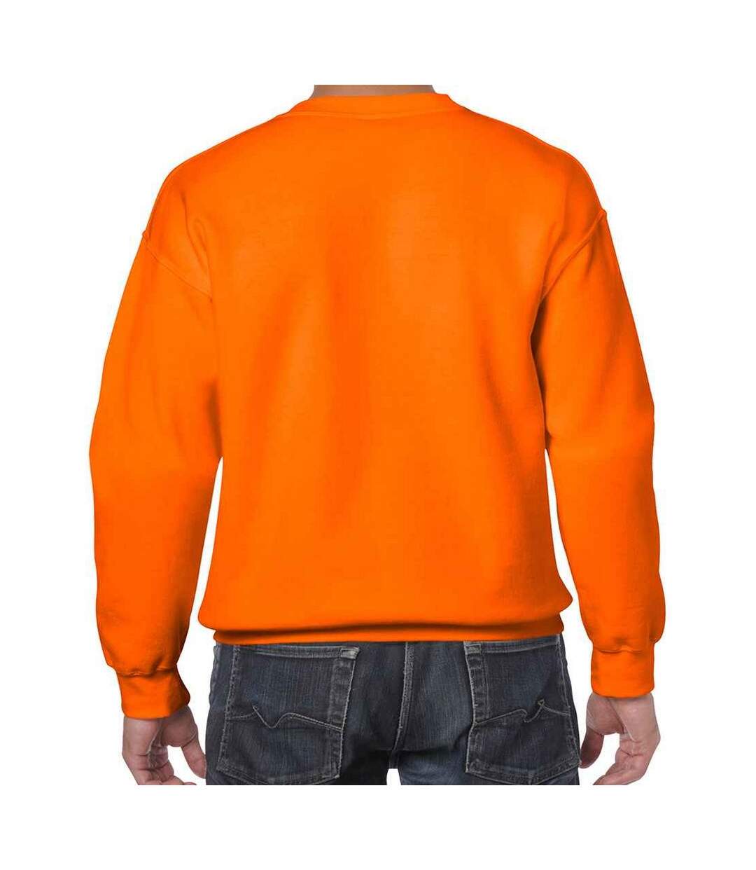 Mens Heavy Blend Sweatshirt Safety Orange Gildan-2